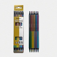 7" 6pcs 12color Metallic bi-color pencil